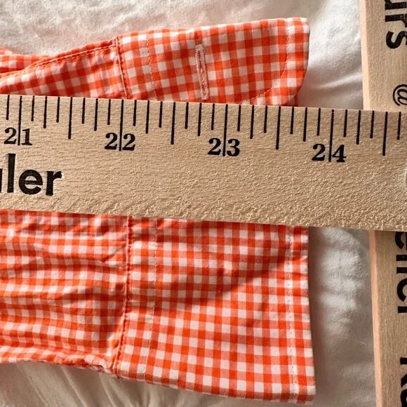 Ralph Lauren Mens Classic Fit Orange Gingham Button-Down Shirt M Preppy Academia - Picture 11 of 12